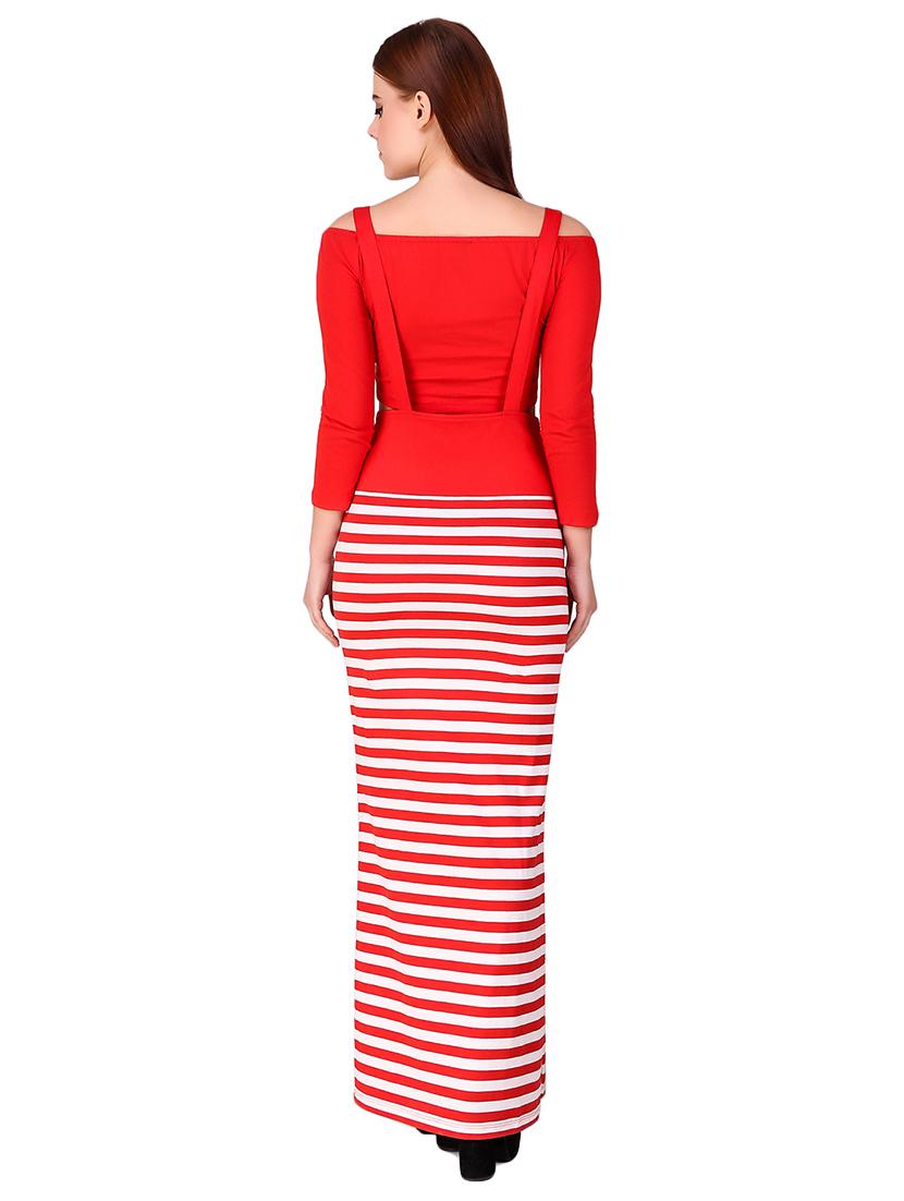 off shoulder striped dress - 16187384 - Zoom Image - 3