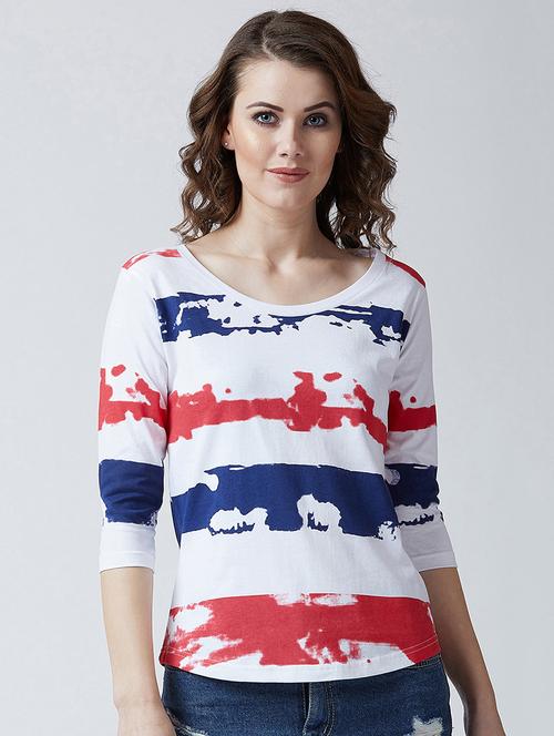 curved hem scoop neck tee - 16187624 - Very Small Image - 1