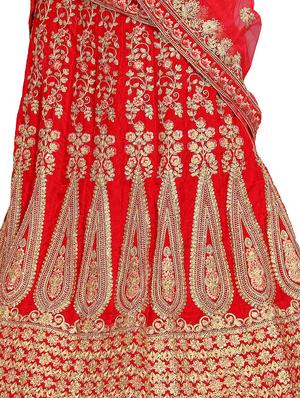 zari embroidered a-line lehenga - 16187994 - Standard Image - 3