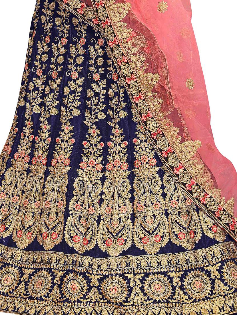 zari embroidered a-line lehenga - 16187996 - Zoom Image - 3
