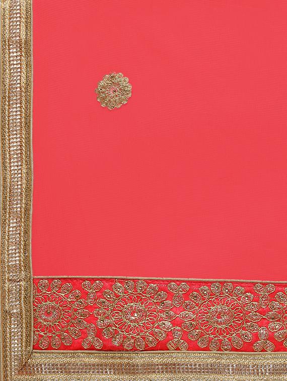 zari embroidered a-line lehenga - 16187999 - Zoom Image - 6