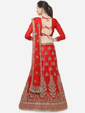 zari embroidered a-line lehenga - 16188000 - Standard Image - 3