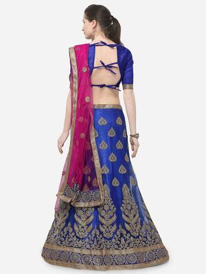 zari embroidered a-line lehenga - 16188001 - Standard Image - 3