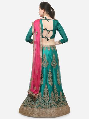 zari embroidered a-line lehenga - 16188003 - Standard Image - 3