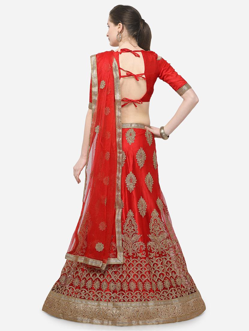 zari embroidered a-line lehenga - 16188004 - Zoom Image - 3