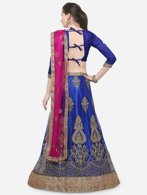 zari embroidered a-line lehenga - 16188005 - Standard Image - 3
