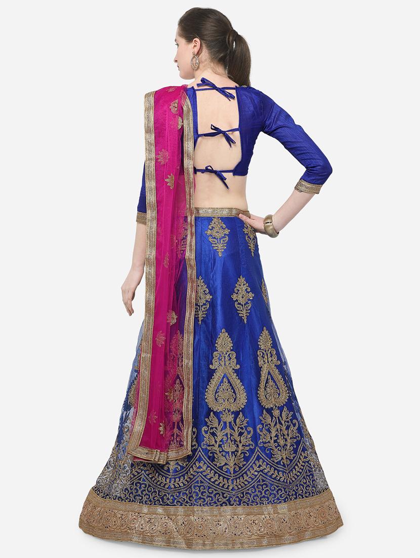 zari embroidered a-line lehenga - 16188005 - Zoom Image - 3