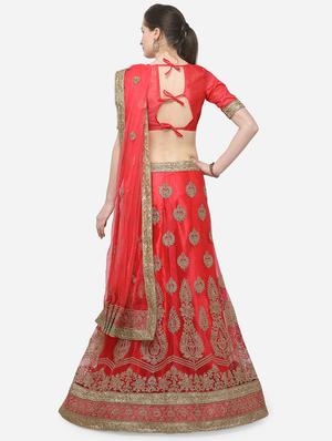 zari embroidered a-line lehenga - 16188008 - Standard Image - 3