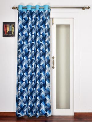 Cross Single Polyester Door Curtain - Blue - 16189268 - Standard Image - 3