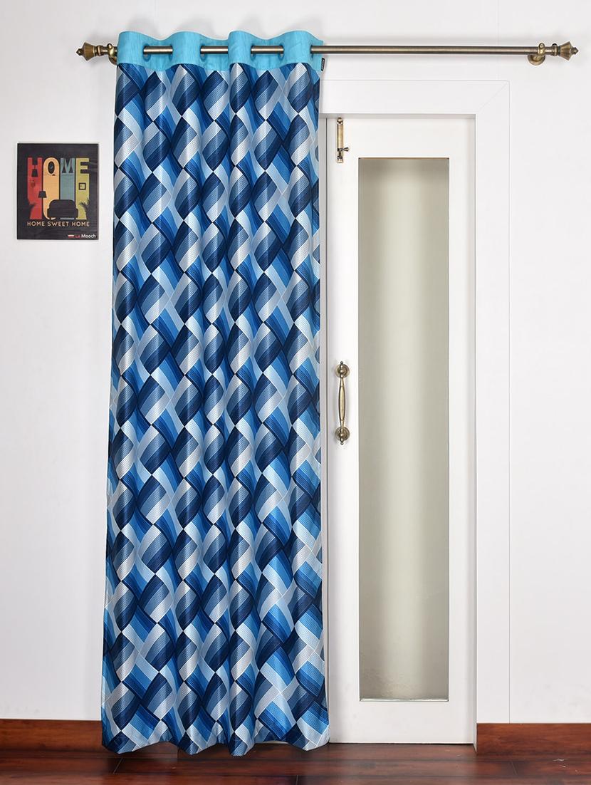 Cross Single Polyester Door Curtain - Blue - 16189268 - Zoom Image - 3