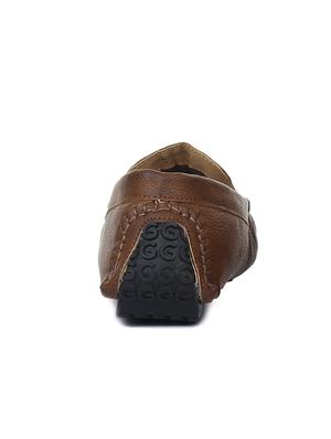 tan leatherette slip on loafers - 16190730 - Standard Image - 3