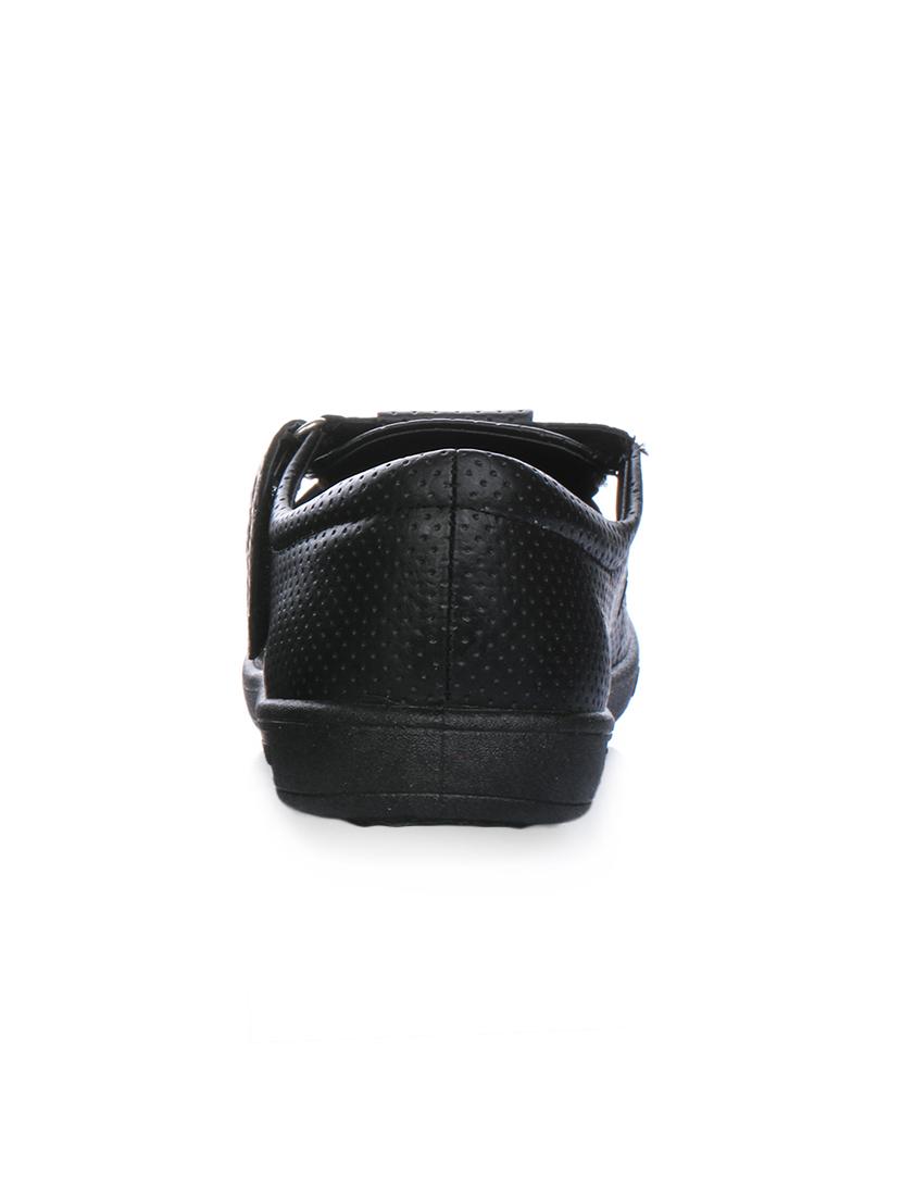 black leatherette back strap sandals - 16190958 - Zoom Image - 3