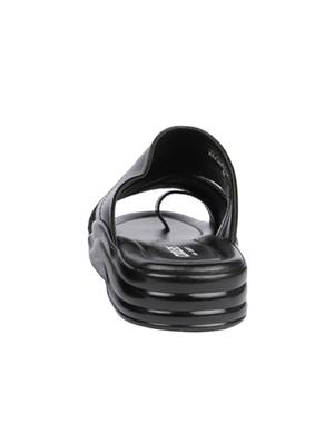 black leatherette slip on slippers - 16191149 - Standard Image - 3