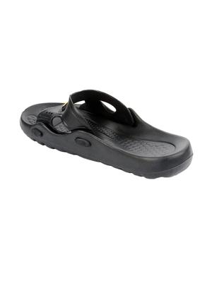 black PVC slip on flip flops - 16191188 - Standard Image - 3