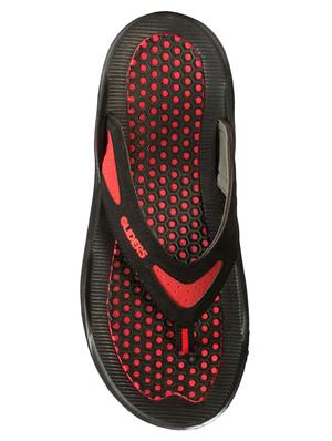 black leatherette toe separator flip flops - 16191200 - Standard Image - 3
