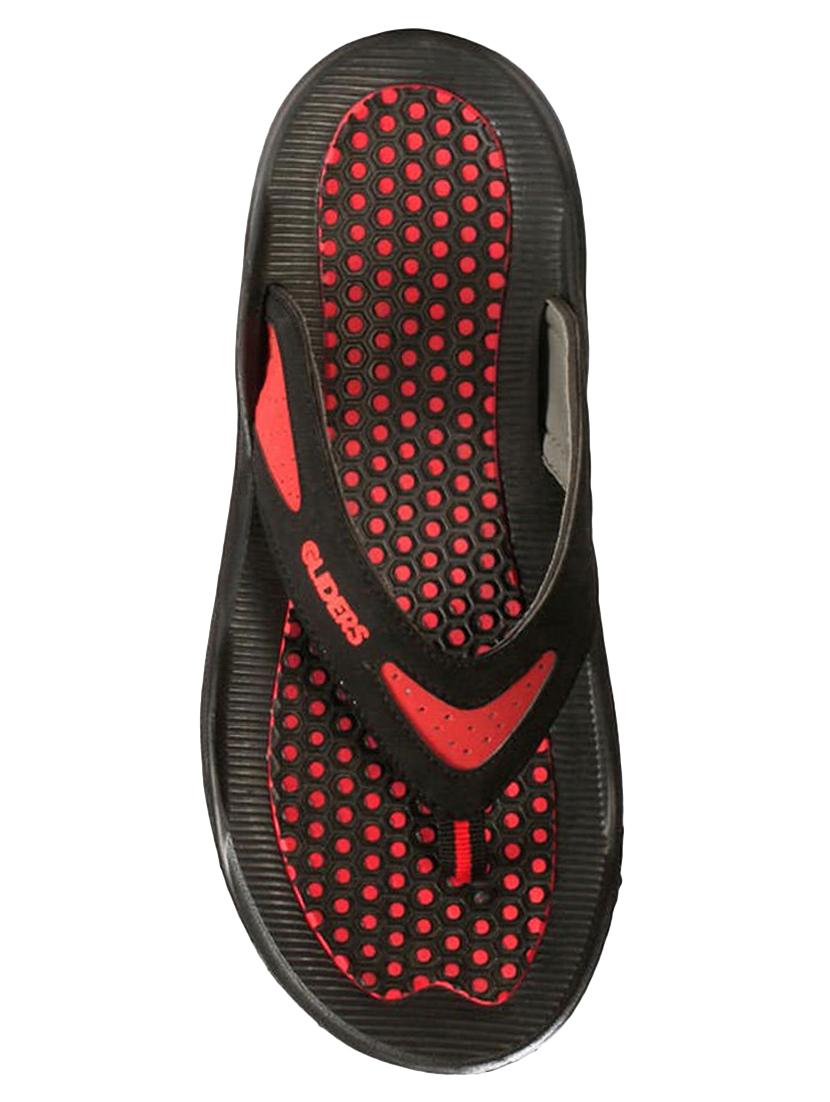black leatherette toe separator flip flops - 16191200 - Zoom Image - 3