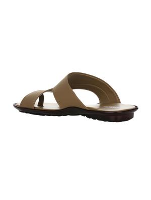 brown leatherette slip on slippers - 16191220 - Standard Image - 3