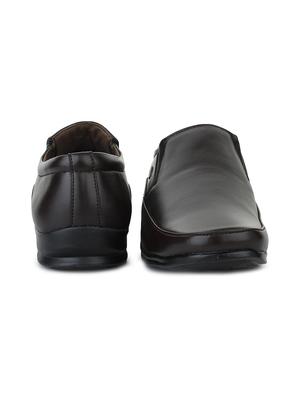 brown leatherette slipons - 16192562 - Standard Image - 3