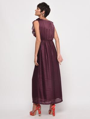 ruffle detail striped maxi dress - 16192775 - Standard Image - 3
