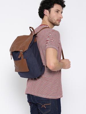 blue & brown canvas backpack - 16193270 - Standard Image - 6