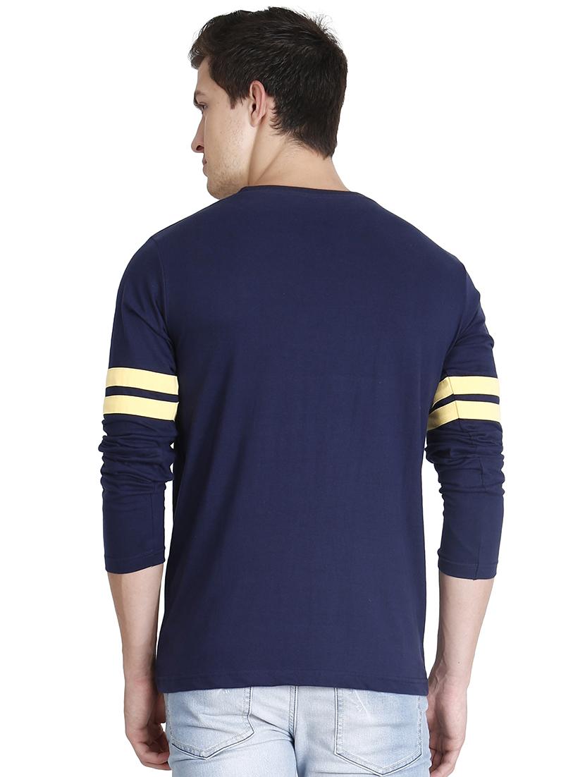 navy blue typographic chest print t-shirt - 16194298 - Zoom Image - 3
