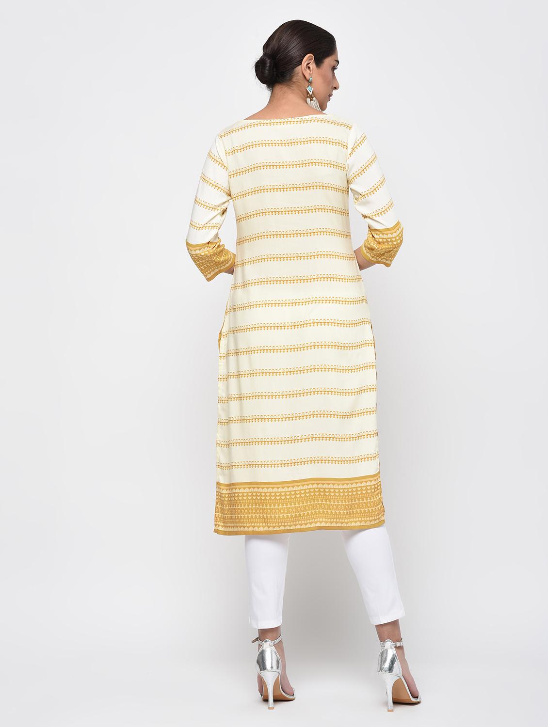 digital printed straight kurta - 16195236 - Zoom Image - 3