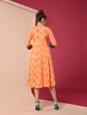 Printed flared kurta - 16195257 - Standard Image - 3