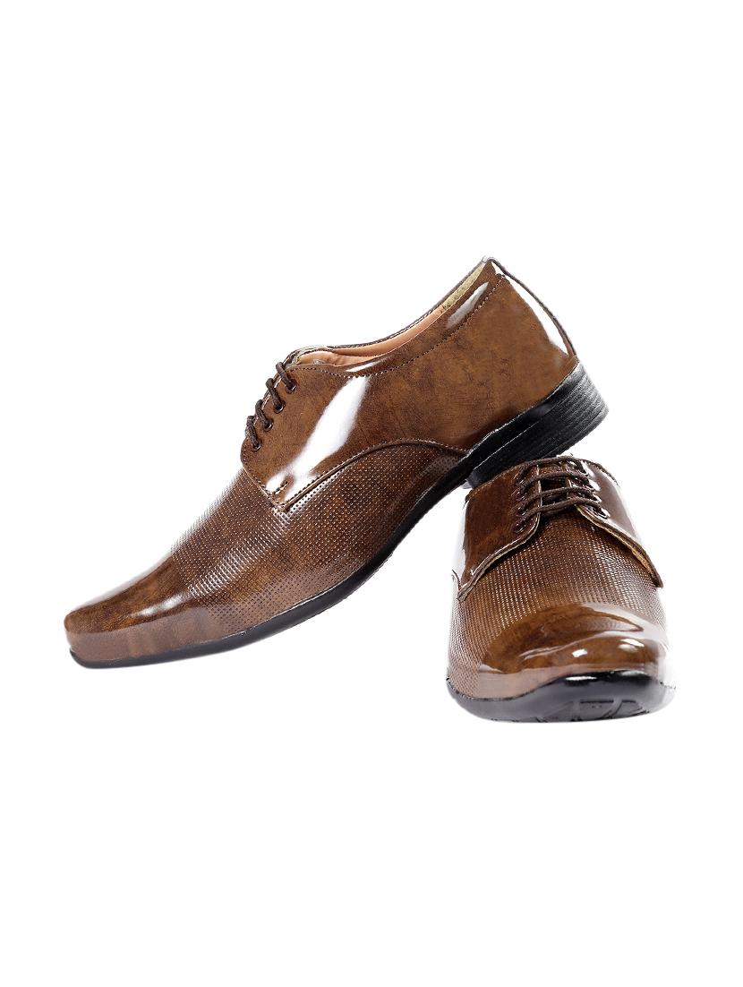 tan patent leather lace-up derbys - 16195588 - Zoom Image - 3
