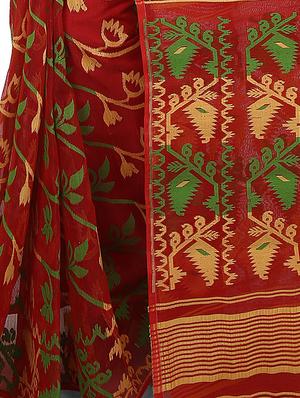 Self-design jamdani saree - 16196074 - Standard Image - 3