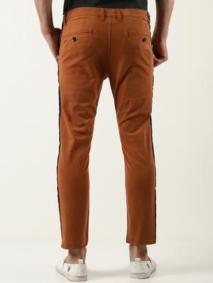brown solid chinos - 16196661 - Standard Image - 3