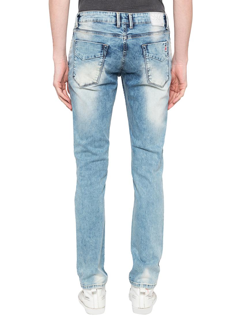 blue heavy washed patched jeans - 16197859 - Zoom Image - 3