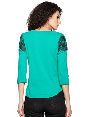 lace detailed round neck top - 16198418 - Standard Image - 3