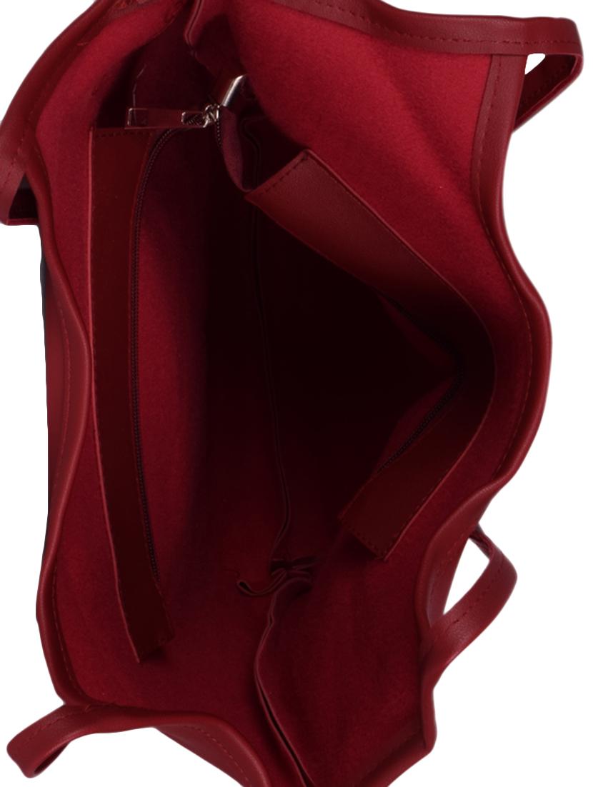 maroon leatherette (pu) regular handbag - 16198587 - Zoom Image - 3