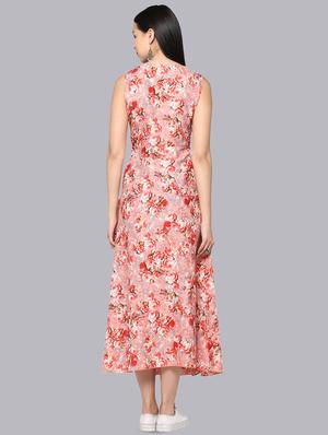 floral flared ethnic dress - 16198836 - Standard Image - 3