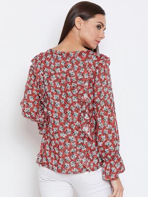 ruffle detail floral top - 16198964 - Standard Image - 3