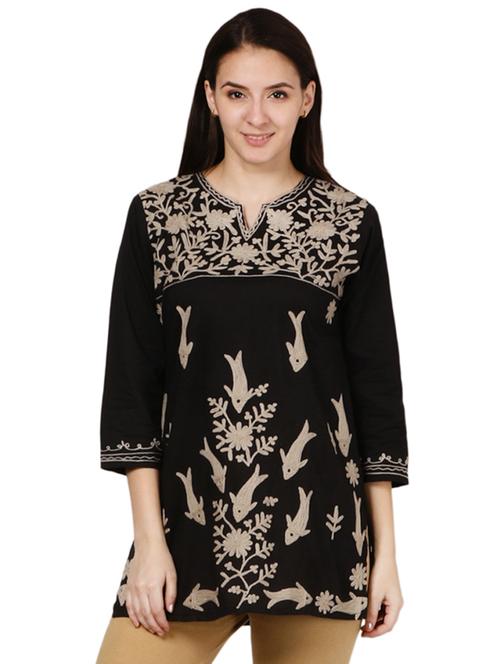 chikankari straight kurti - 16199313 - Standard Image - 1
