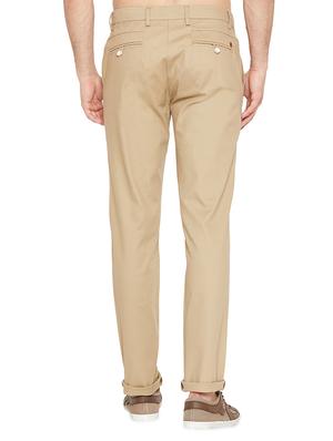 beige solid chinos - 16200146 - Standard Image - 3