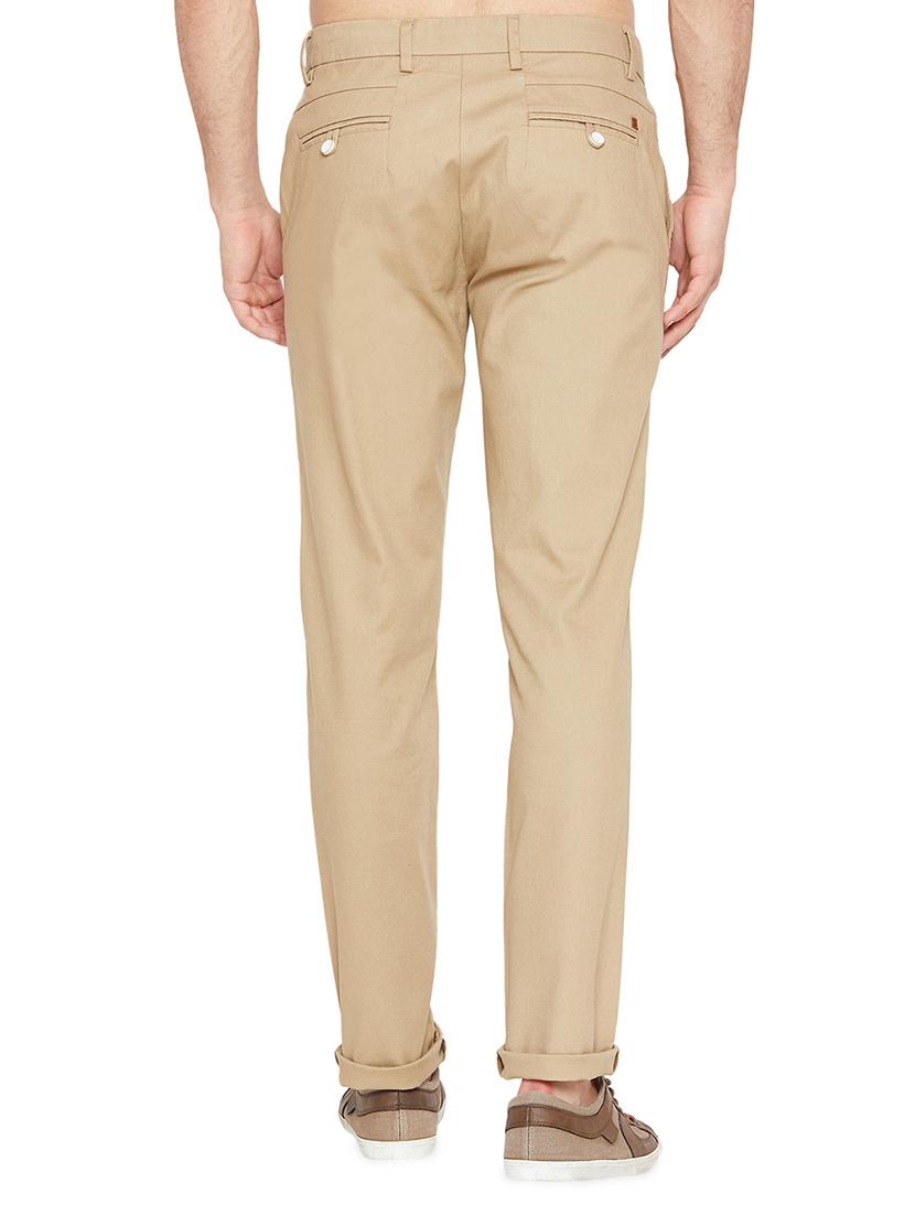 beige solid chinos - 16200146 - Zoom Image - 3