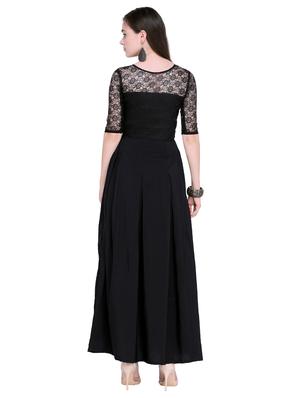 floral lace detail pleated maxi dress - 16200625 - Standard Image - 3
