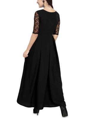 lace detail pleated maxi dress - 16200640 - Standard Image - 3