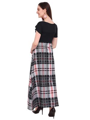 tulip sleeved plaid maxi dress - 16200653 - Standard Image - 3