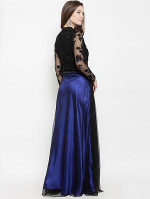 mandarin neck embroidered gown - 16201092 - Standard Image - 3