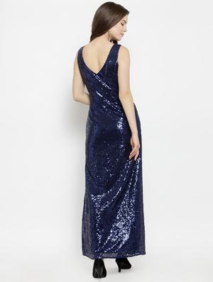 floral appliqued sequined maxi dress - 16201099 - Standard Image - 3