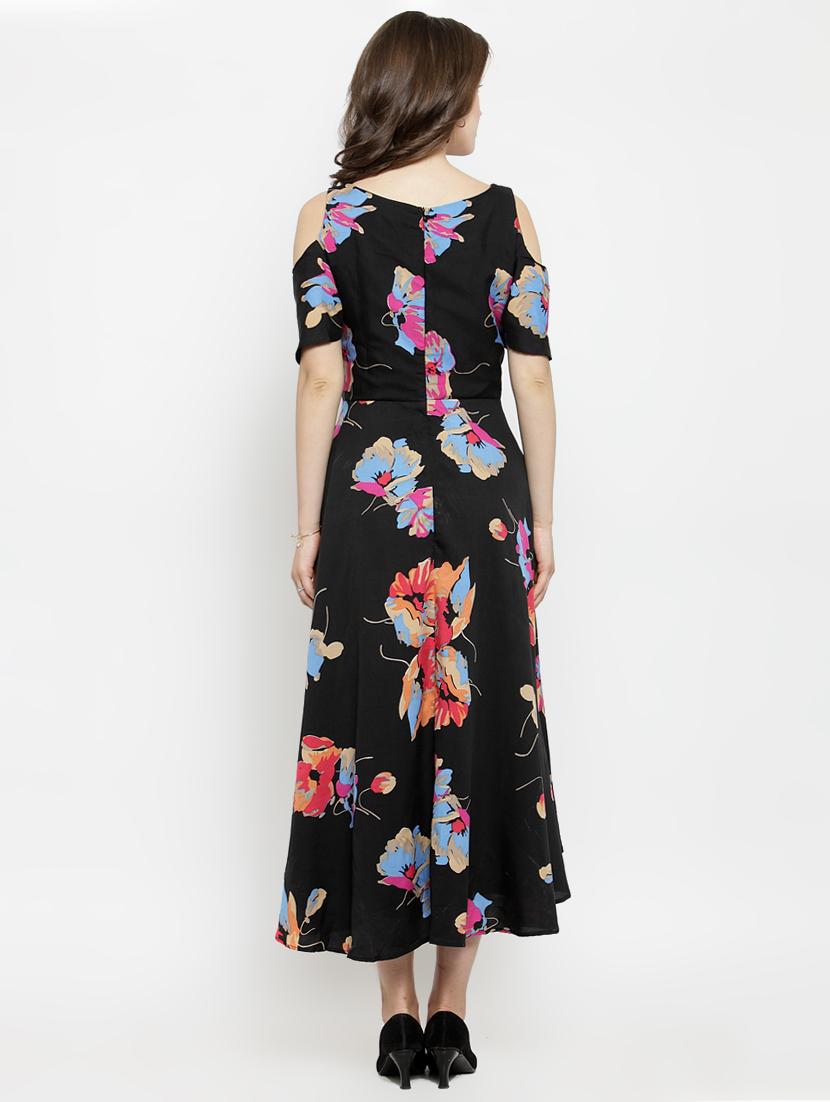 cold shoulder floral high low dress - 16201103 - Zoom Image - 3