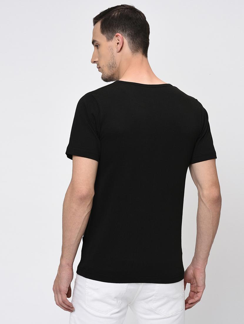 black solid t-shirt - 16202011 - Zoom Image - 3
