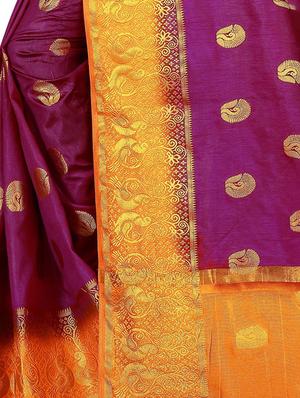 conversational zari motif woven saree with blouse - 16202705 - Standard Image - 3