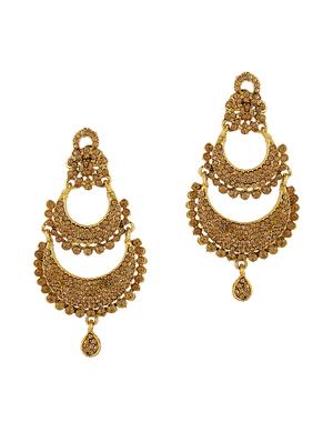gold brass drop earring - 16203102 - Standard Image - 3