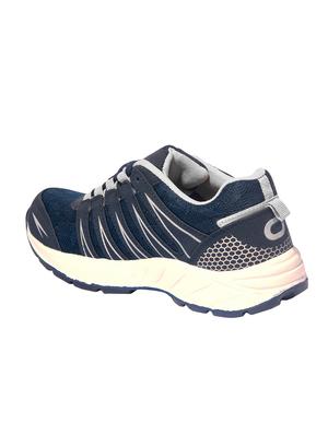 navy blue mesh lace up sport shoes - 16203689 - Standard Image - 3
