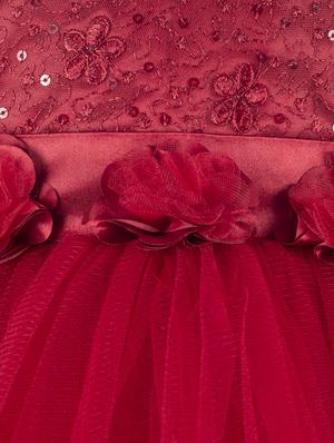 red polyester frock - 16203802 - Standard Image - 3