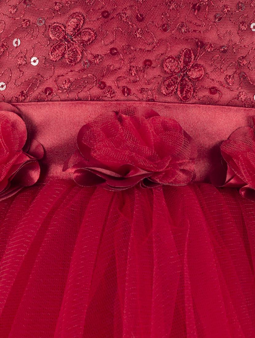 red polyester frock - 16203802 - Zoom Image - 3